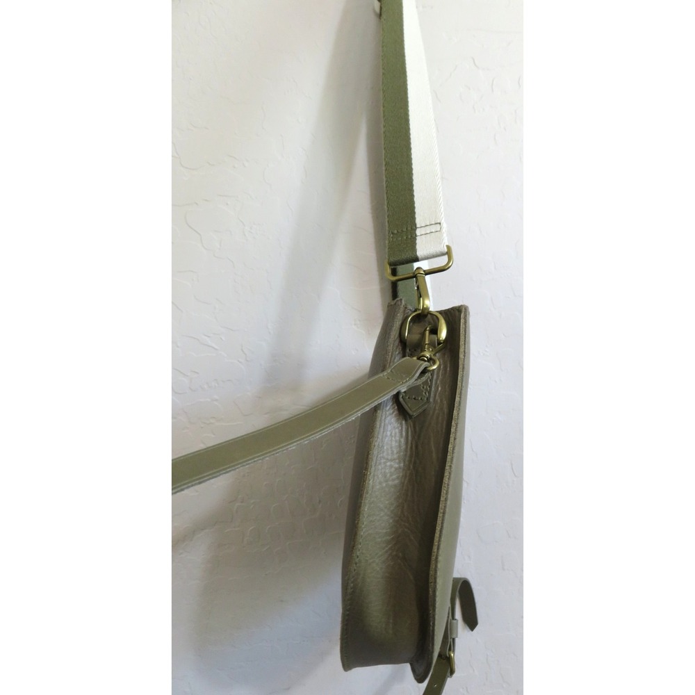 Madewell Tundra Green Transport Leather Saddle Bag Crossbody Shoulder Handbag - Picture 8 of 16